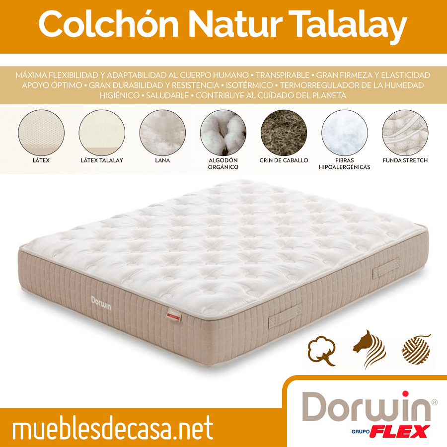 Colchón Talalay de Dorwin de latex con una alta calidad.